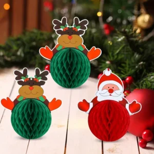 Honeycomb Paper Christmas Ornament Hanging Decoration