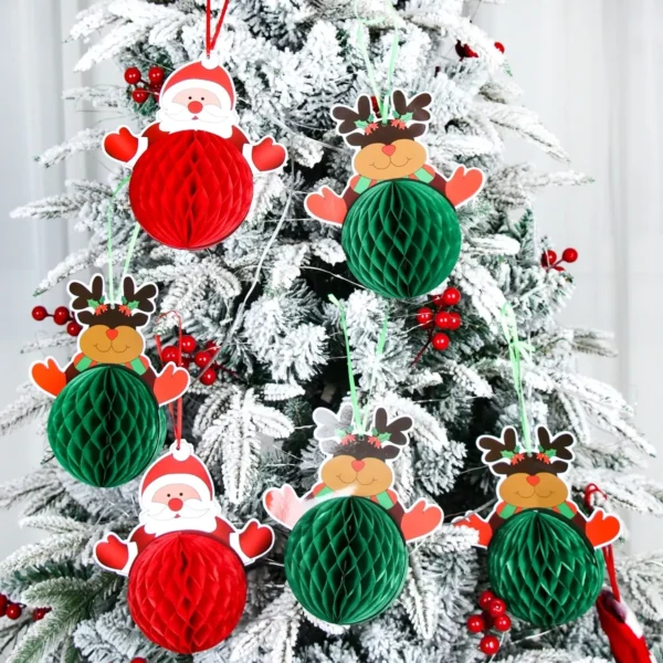 Honeycomb Paper Christmas Ornament Hanging Decoration - Image 4