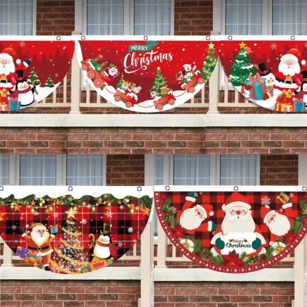 Merry Christmas Fan Flag Banner - Image 3