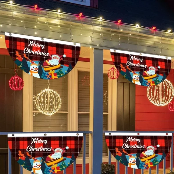 Merry Christmas Fan Flag Banner - Image 2