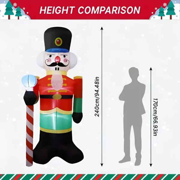 2.4M LED-Lit Inflatable Nutcracker Soldier Decoration - Image 5
