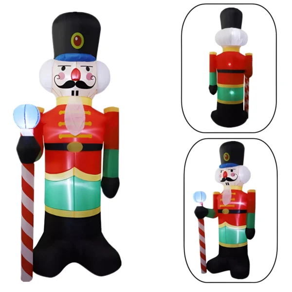 2.4M LED-Lit Inflatable Nutcracker Soldier Decoration - Image 6