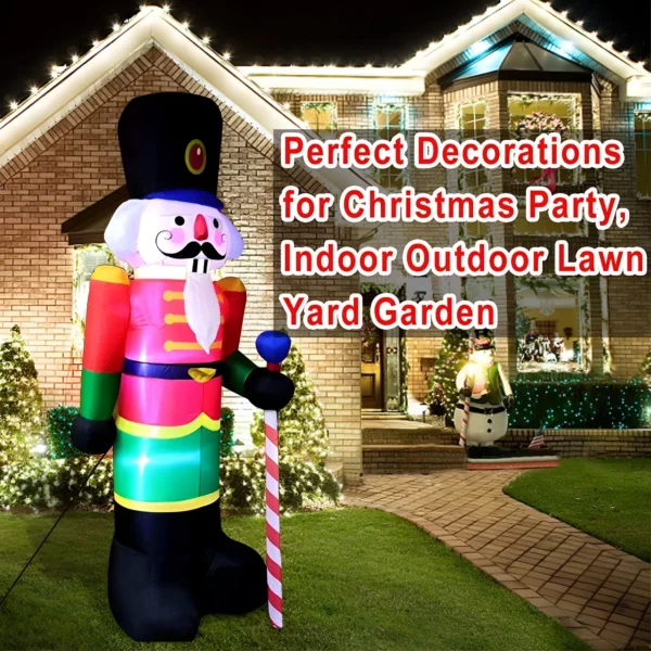 2.4M LED-Lit Inflatable Nutcracker Soldier Decoration - Image 3