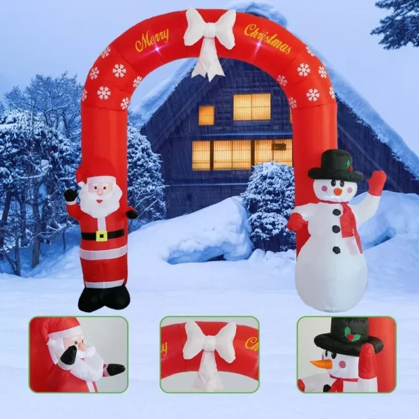 8FT Christmas Archway Inflatable Outdoor Decoration - Image 3