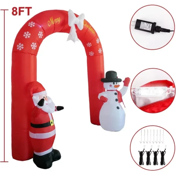 8FT Christmas Archway Inflatable Outdoor Decoration - Image 5