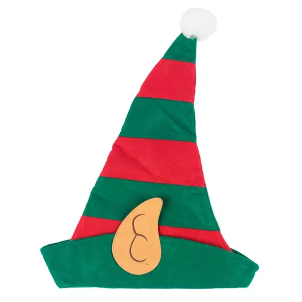 Red and Green Striped Christmas Elf Hat - Image 5