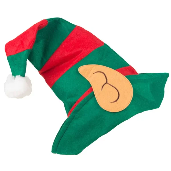 Red and Green Striped Christmas Elf Hat - Image 8