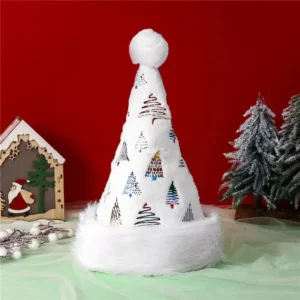 White Plush Christmas Hat