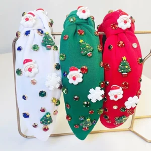Christmas Red, Green, White Big Knot Headband