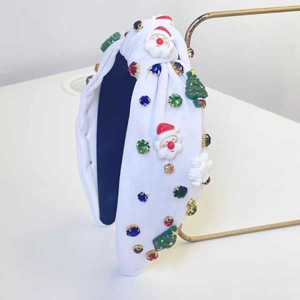 Christmas Red, Green, White Big Knot Headband - Image 7