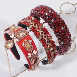 Vintage Red Baroque Rhinestone Headband