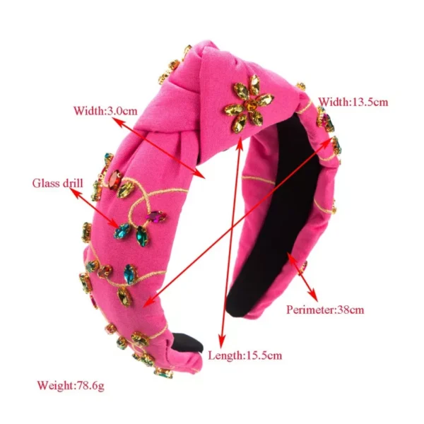 Luxury Baroque Rhinestone Embroidered Headband - Image 6