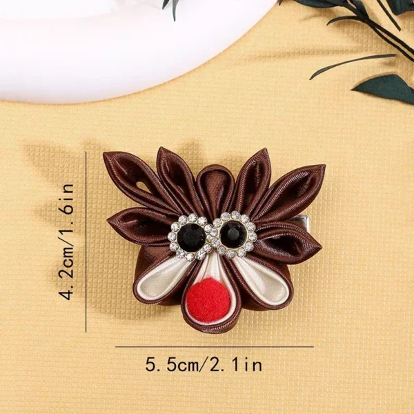 2PCS Christmas Elk & Tree Hairpins with Rhinestones - Image 7