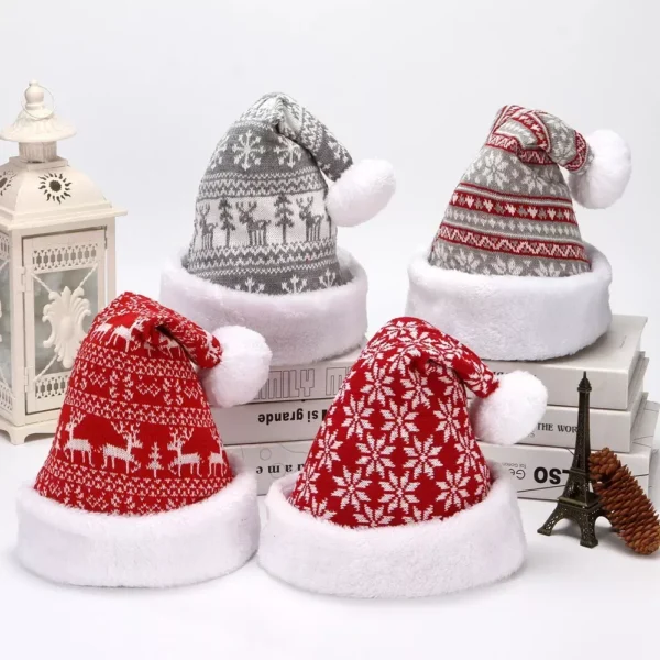 Festive Snowflake Elk Christmas Hat - Image 2