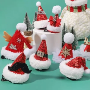 Festive Christmas Hat Hair Clips for Women & Girls – Fun Holiday Accessories