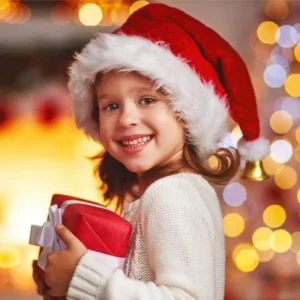 Christmas Santa Hat - Plush Long Red Hat for Adults & Kids, Unisex Holiday Party Hat
