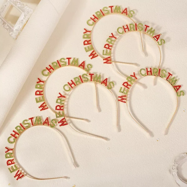 Merry Christmas Rhinestone Headband - Image 4