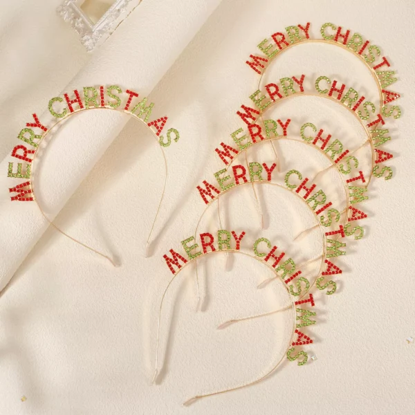 Merry Christmas Rhinestone Headband - Image 3