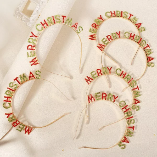 Merry Christmas Rhinestone Headband - Image 5