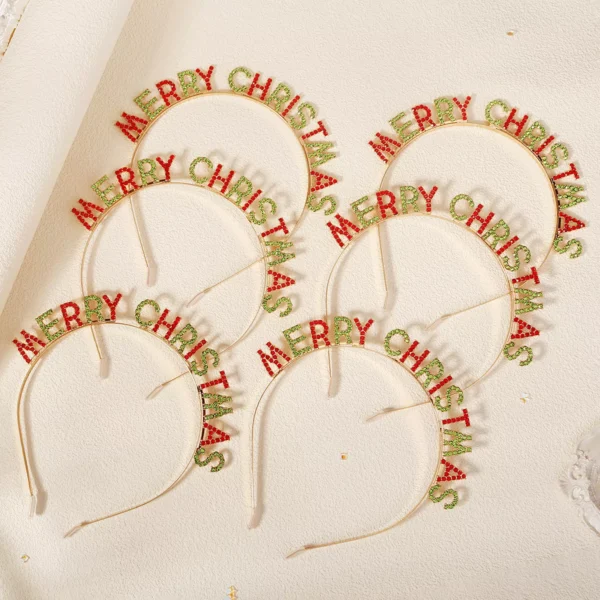 Merry Christmas Rhinestone Headband - Image 2