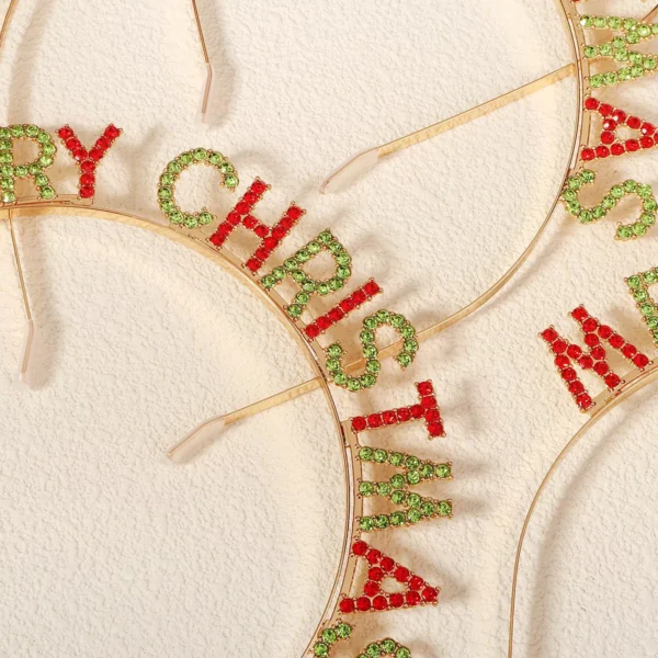 Merry Christmas Rhinestone Headband - Image 6
