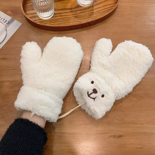 Cute Bear Claw Plush Gloves - Image 3