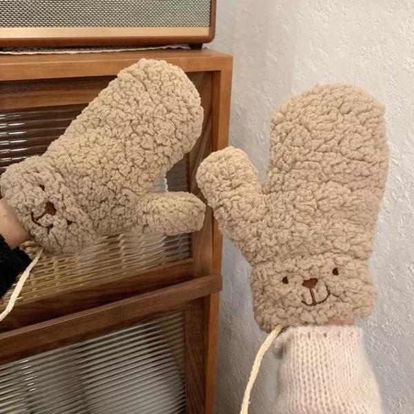 Cute Bear Claw Plush Gloves - Image 6