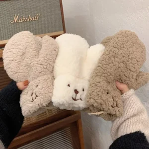Cute Bear Claw Plush Gloves