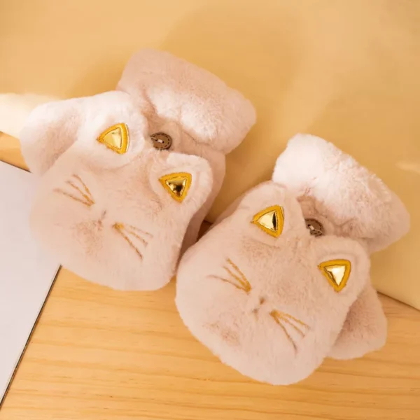 Winter Warm Half Finger Cat Mittens - Image 5