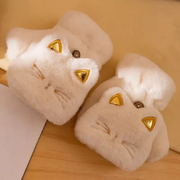 Winter Warm Half Finger Cat Mittens - Image 6