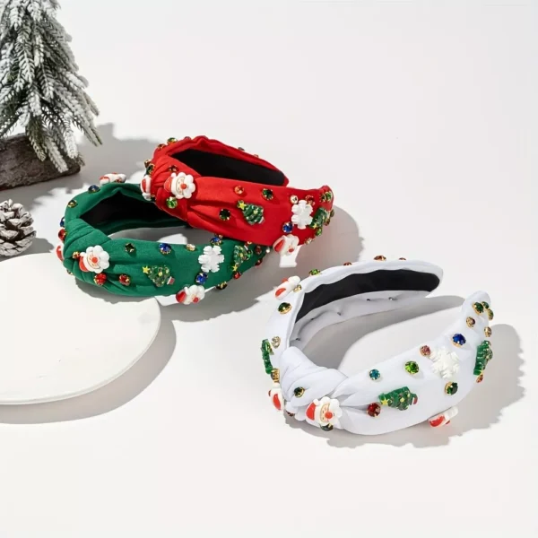 Holiday Christmas Headband with Sparkling Rhinestones and Festive Designs - Image 4