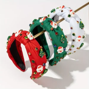 Holiday Christmas Headband with Sparkling Rhinestones and Festive Designs
