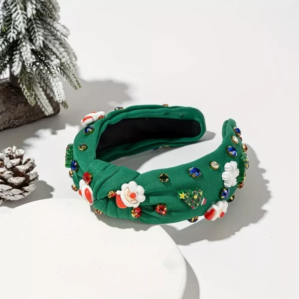 Holiday Christmas Headband with Sparkling Rhinestones and Festive Designs - Image 3