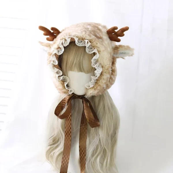 Cozy Winter Hat with Antler Earmuffs for Women - Image 2