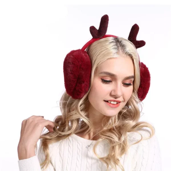 Christmas Deer Antler Earmuffs for Women and Teens - Image 4