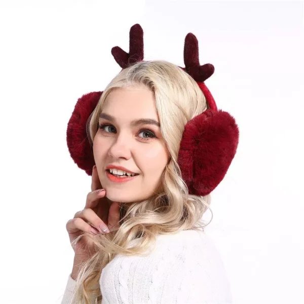 Christmas Deer Antler Earmuffs for Women and Teens