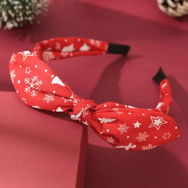 Christmas Snowflake Bow Knot Headband - Image 6