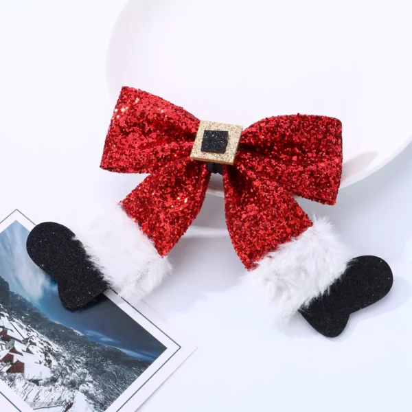 Women's Red Bow Hair Clip - Image 2