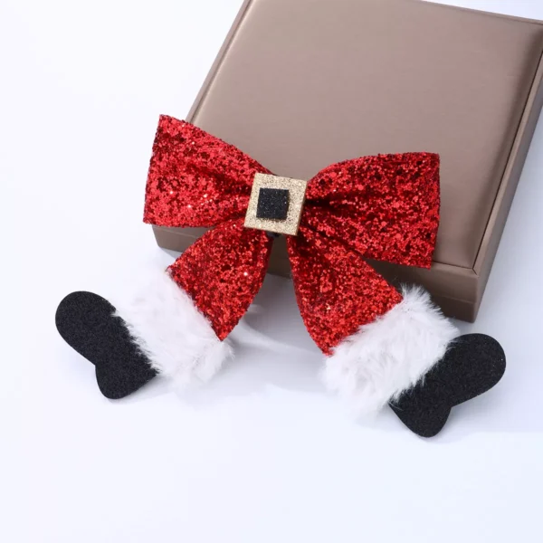 Women's Red Bow Hair Clip - Image 3