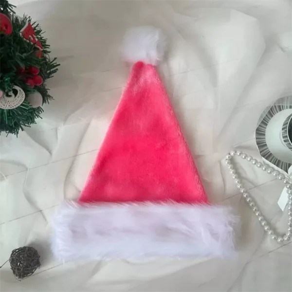 Festive Long Plush Christmas Hat for Adults and Kids - Image 6