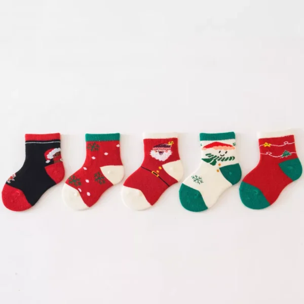 5 Pairs Baby Christmas Socks - Image 5