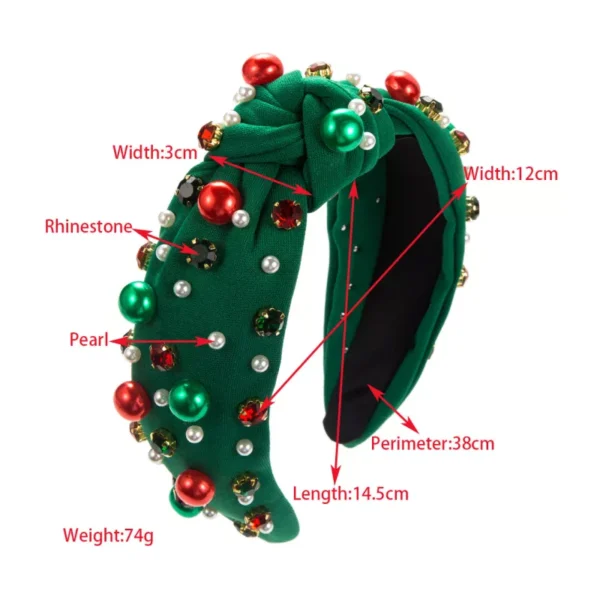 Christmas Pearl Rhinestone Hairband - Image 6