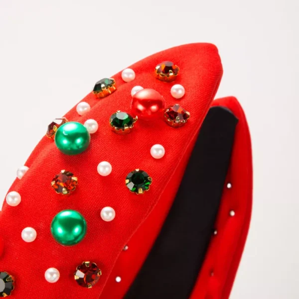 Christmas Pearl Rhinestone Hairband - Image 4