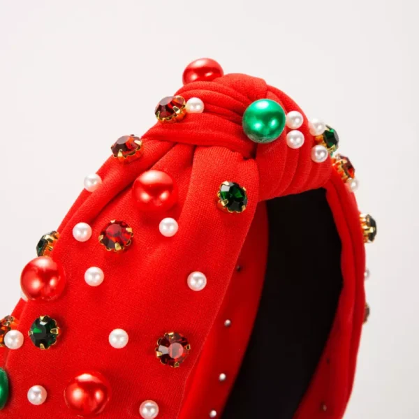 Christmas Pearl Rhinestone Hairband - Image 3