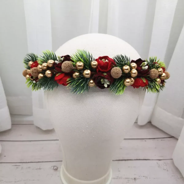 Christmas Floral Crown Headband - Image 6