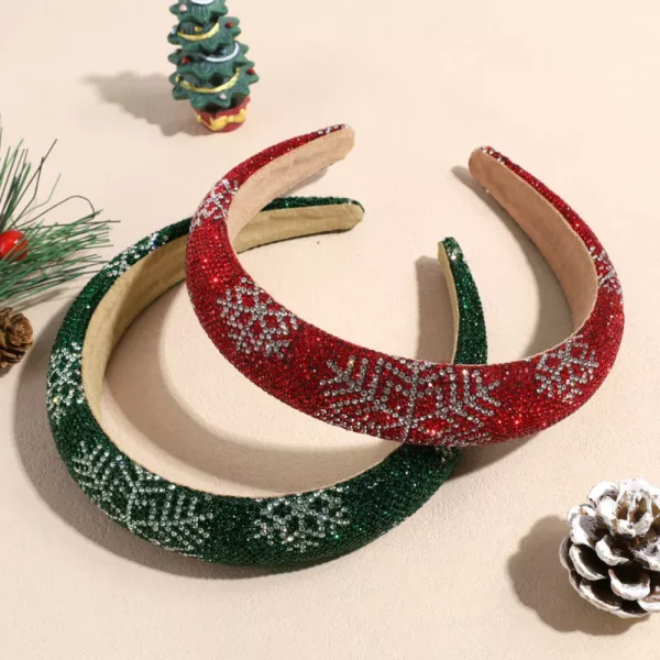 Christmas Glitter Snow Flower Padded Hairband - Image 2