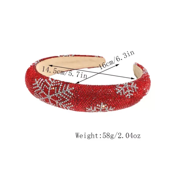 Christmas Glitter Snow Flower Padded Hairband - Image 6