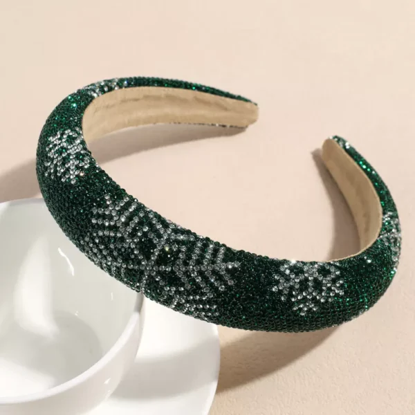 Christmas Glitter Snow Flower Padded Hairband - Image 3