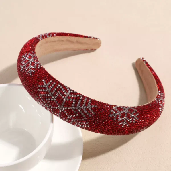 Christmas Glitter Snow Flower Padded Hairband - Image 4