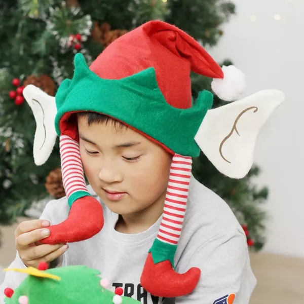 Christmas Elf Hat with Big Ears and Cartoon Legs - Image 4